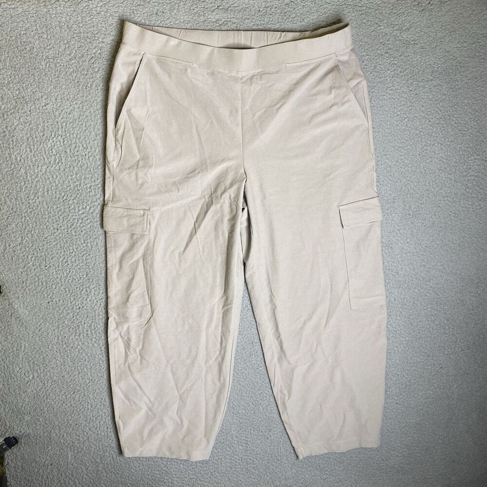 Eileen Fisher Washable Cargo Pant Womens XL 38x27 Crepe Utility Cropped Stretch